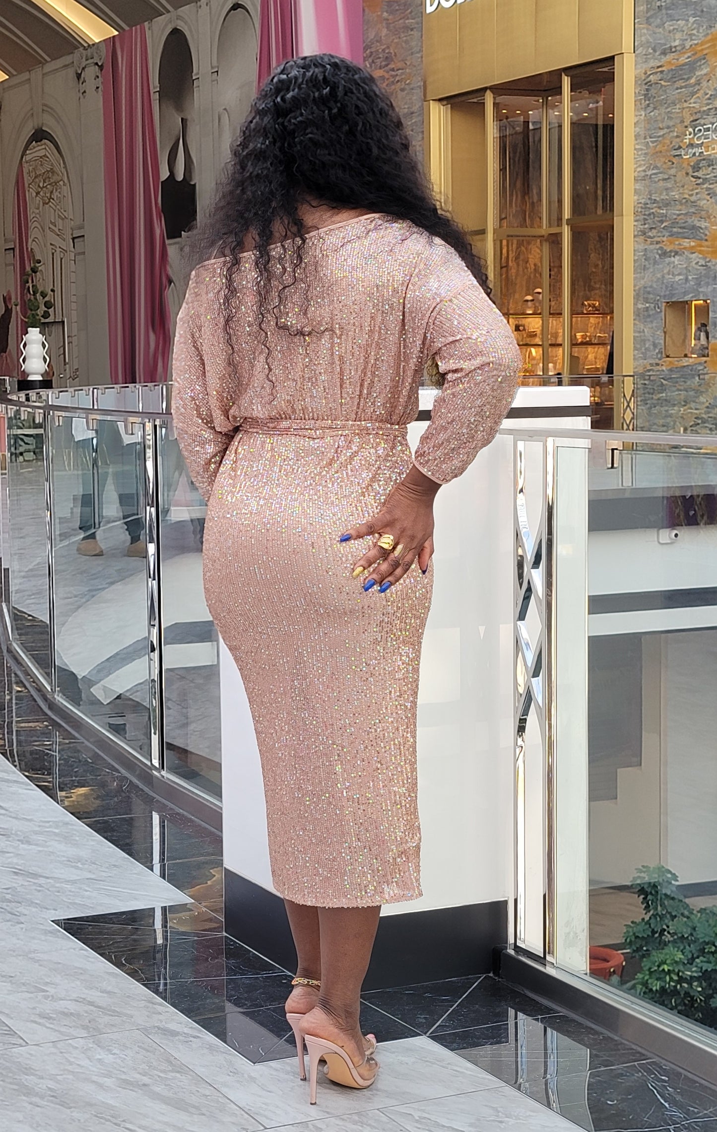 Luxury Sequin Dress (Champagne)