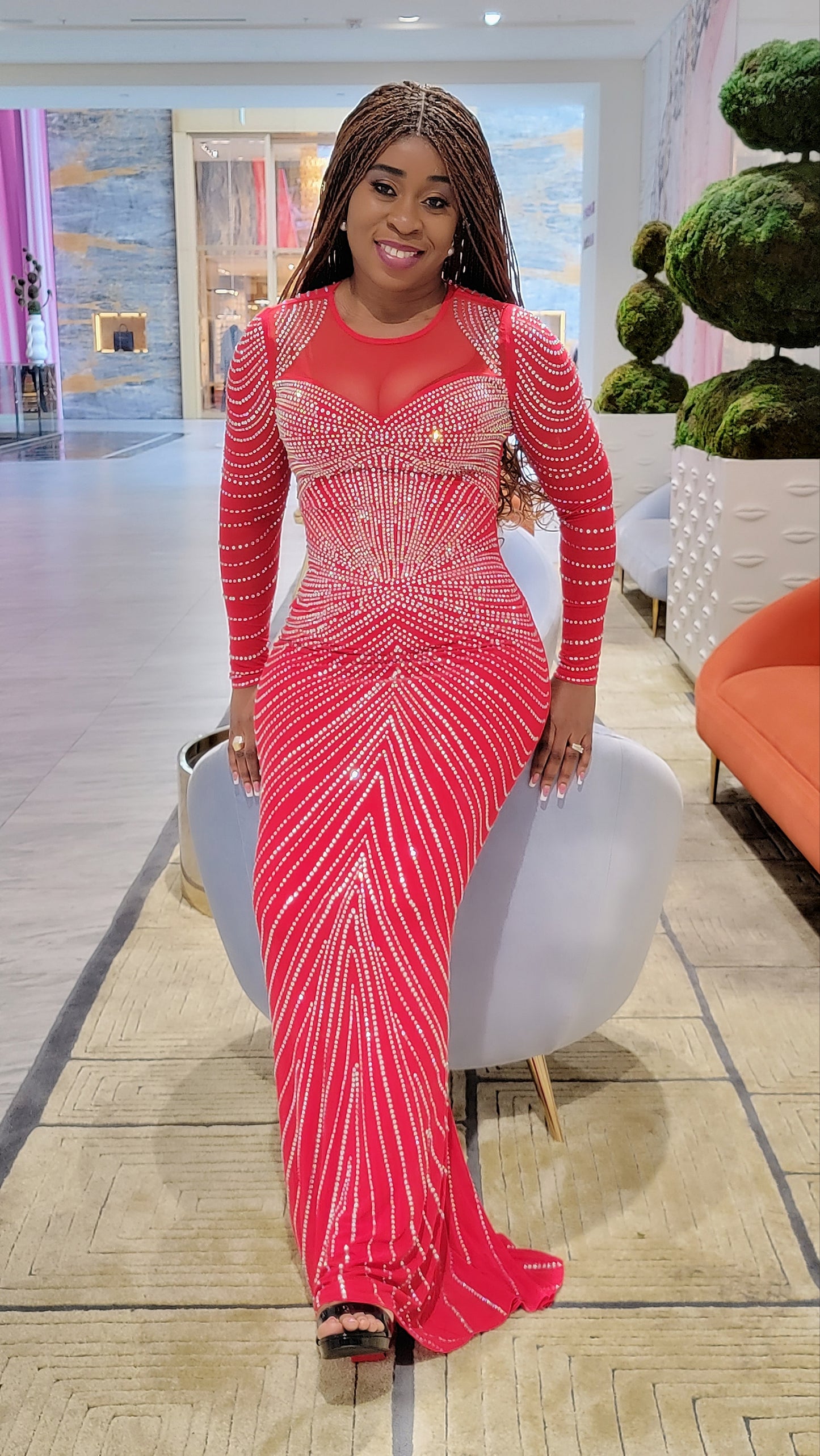 Fancy Queen Rhinestone Embellished Dress