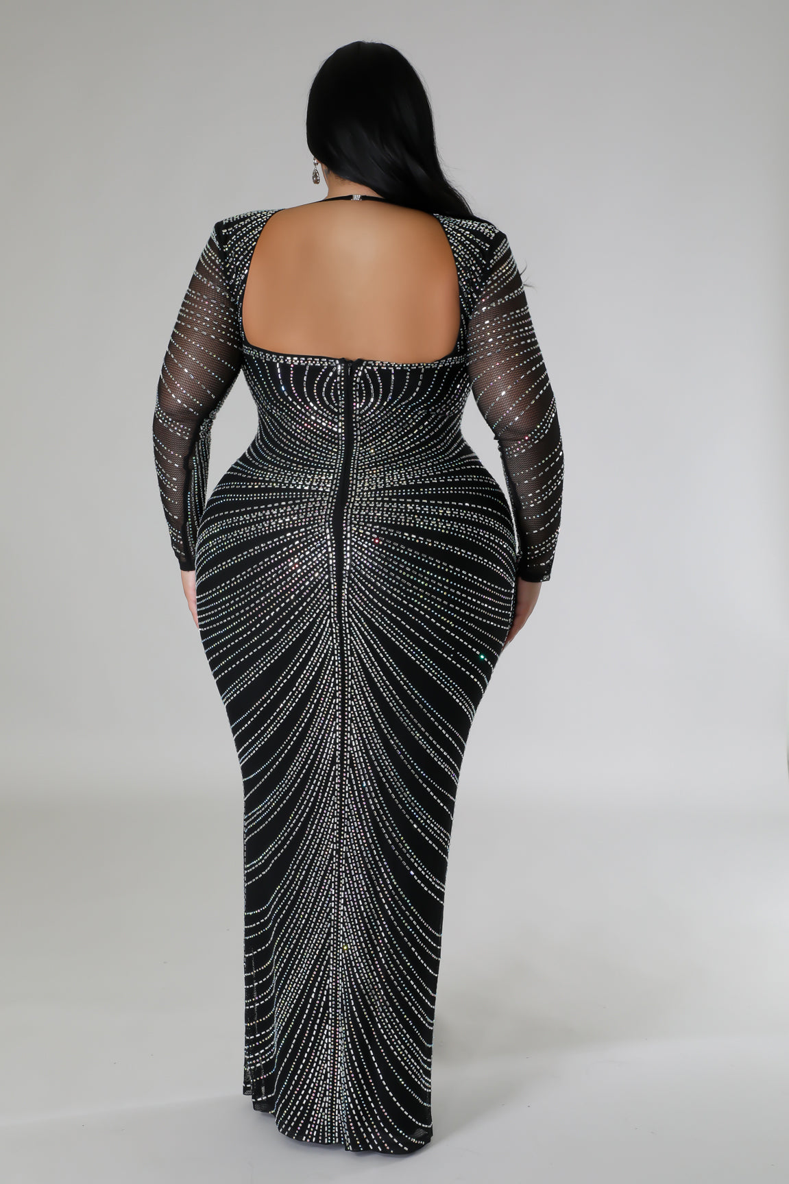 Classy Style Rhinestone Dress (Plus)