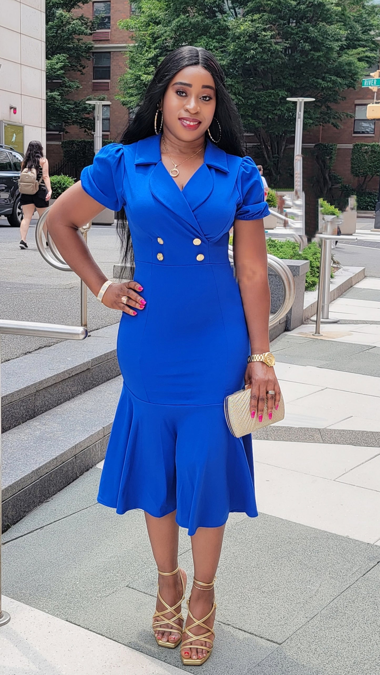 Chic Lifestyle Dress (Royal Blue)