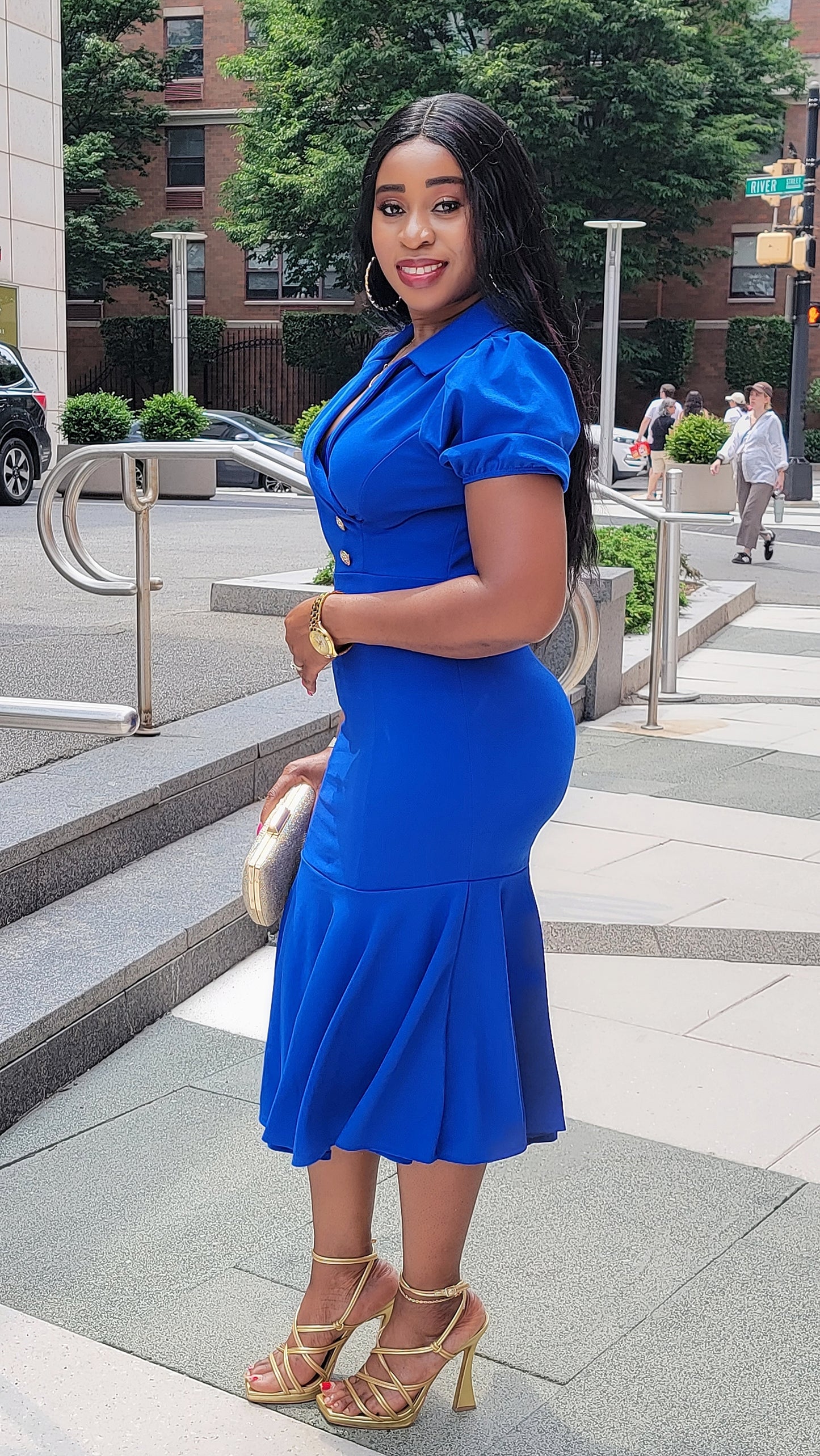 Chic Lifestyle Dress (Royal Blue)