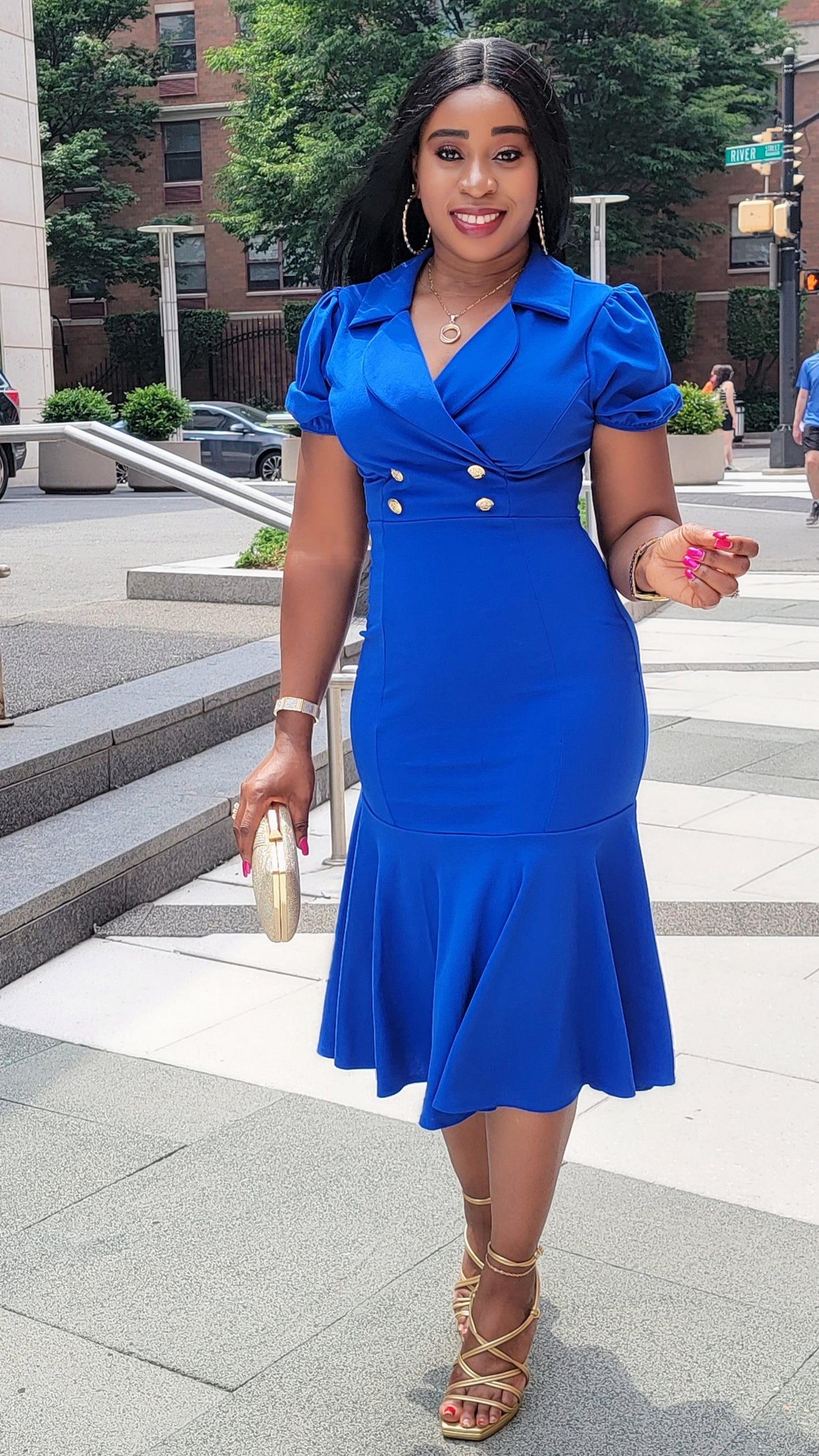 Chic Lifestyle Dress (Royal Blue)