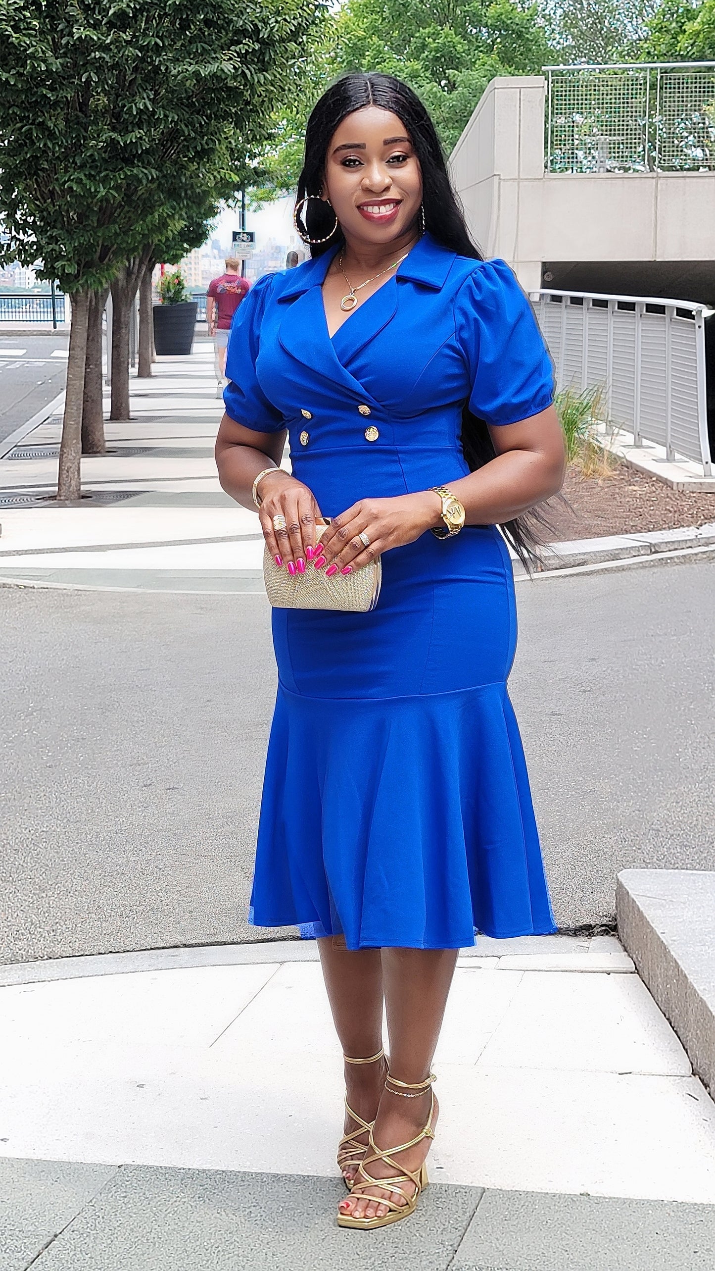 Chic Lifestyle Dress (Royal Blue)
