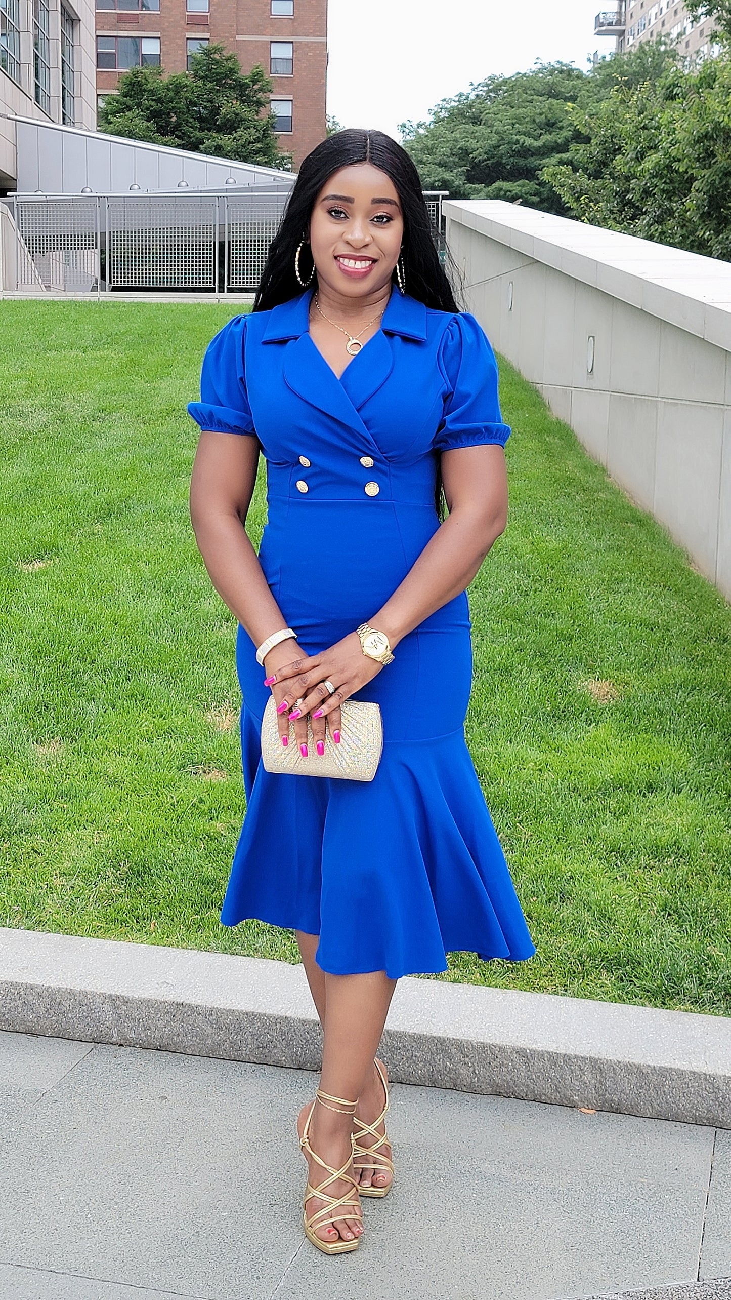 Chic Lifestyle Dress (Royal Blue)