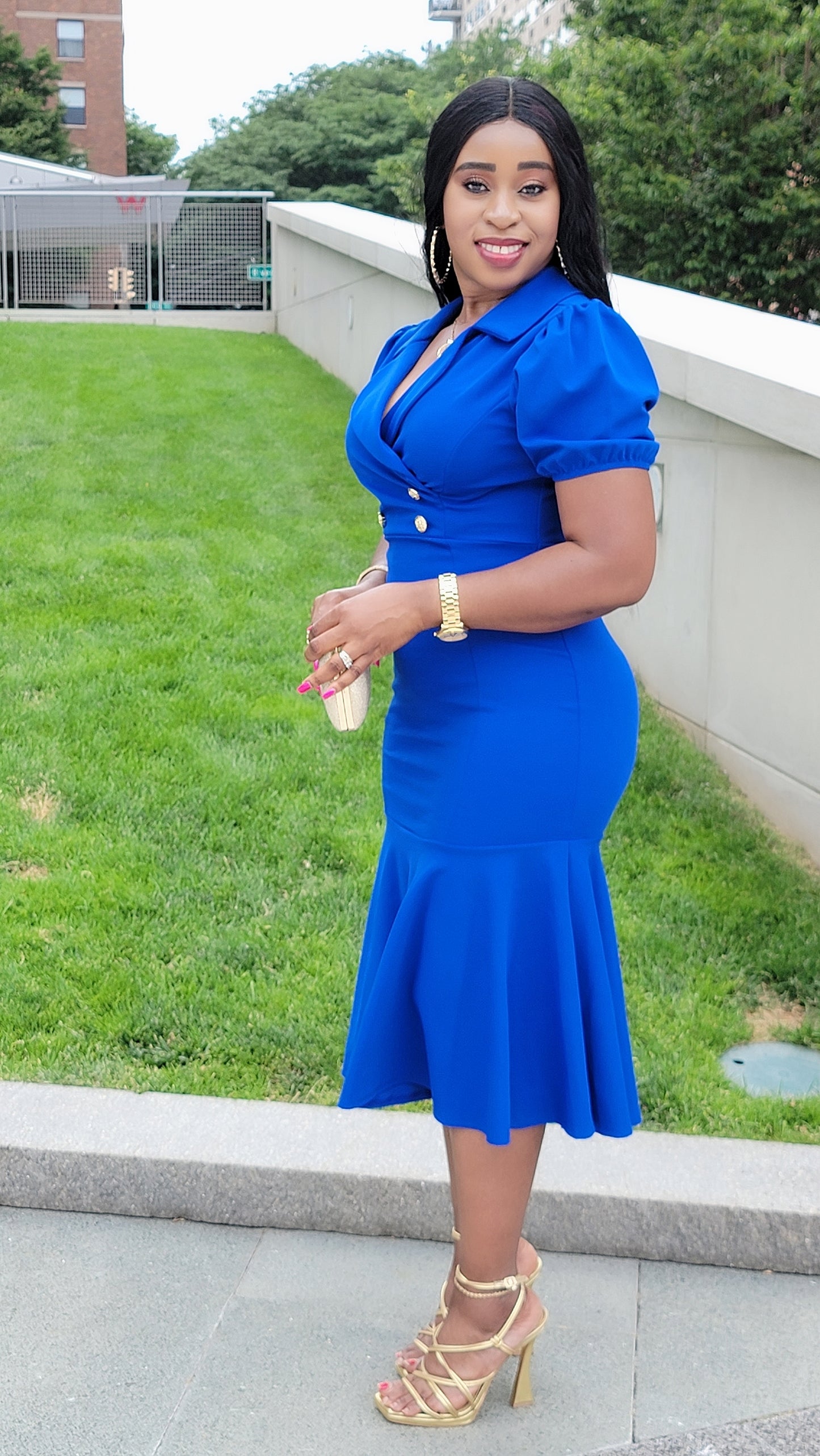Chic Lifestyle Dress (Royal Blue)