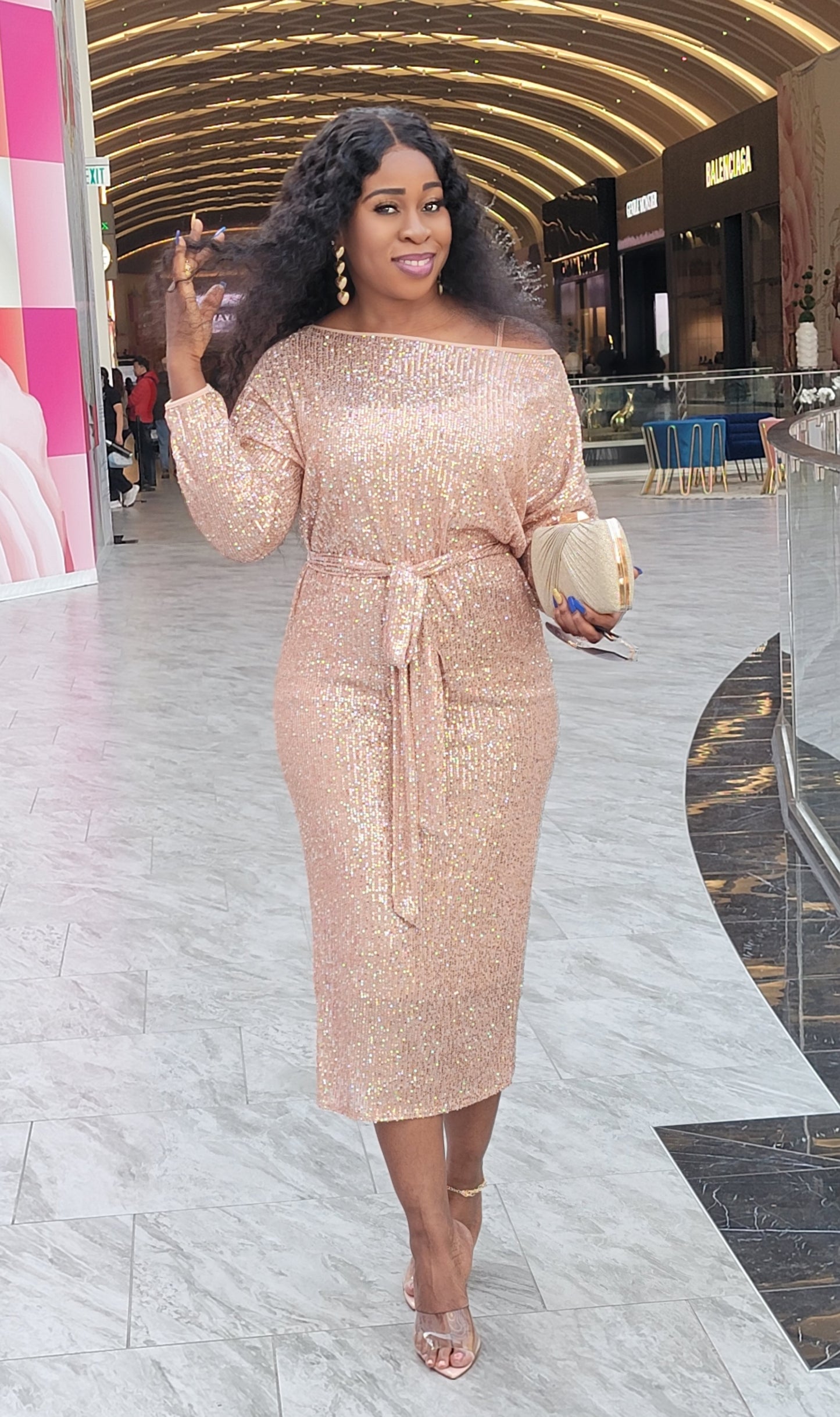 Luxury Sequin Dress (Champagne)