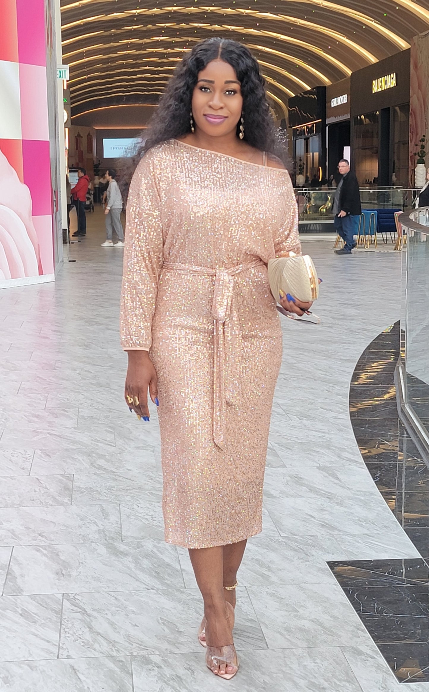 Luxury Sequin Dress (Champagne)