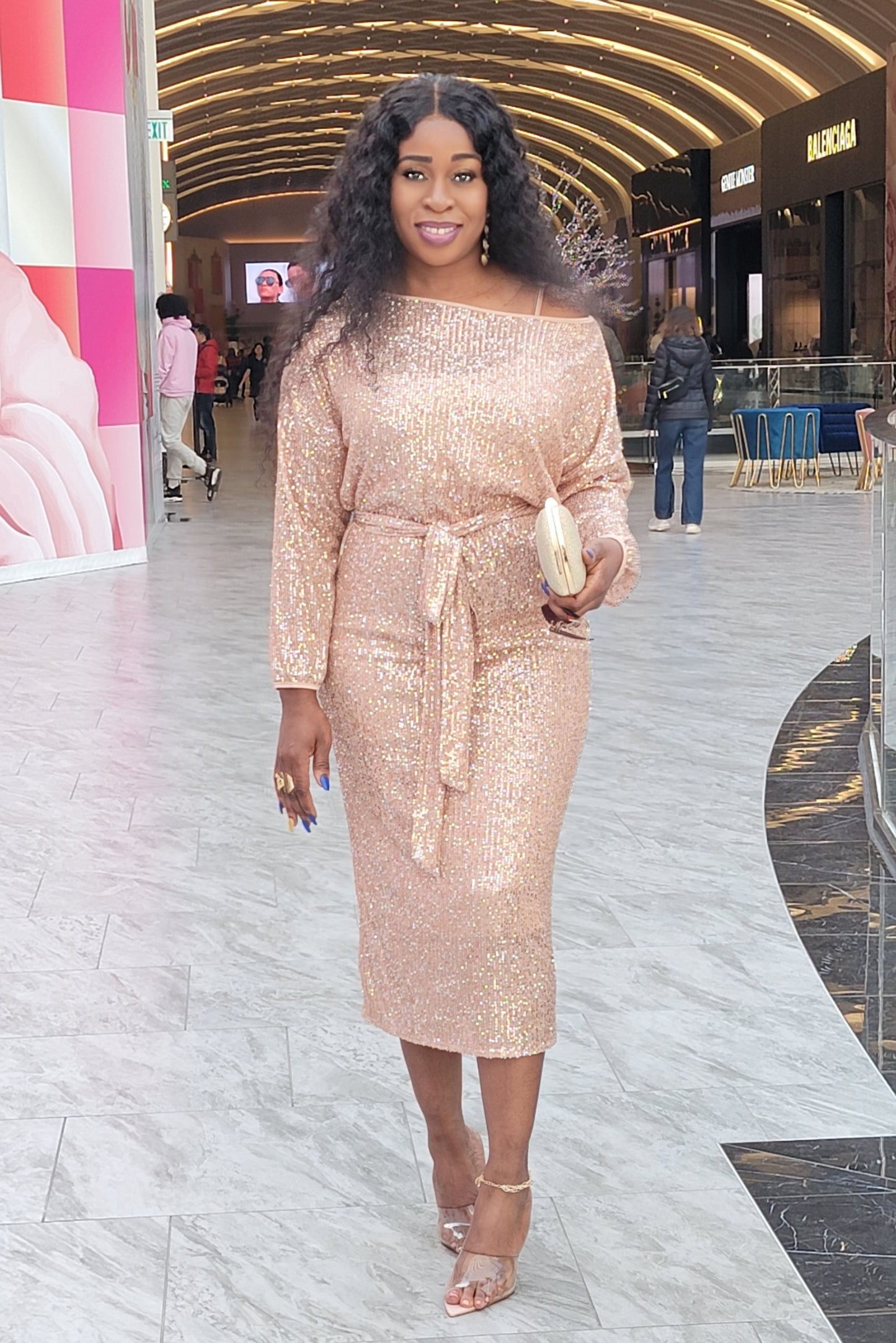 Luxury Sequin Dress (Champagne)