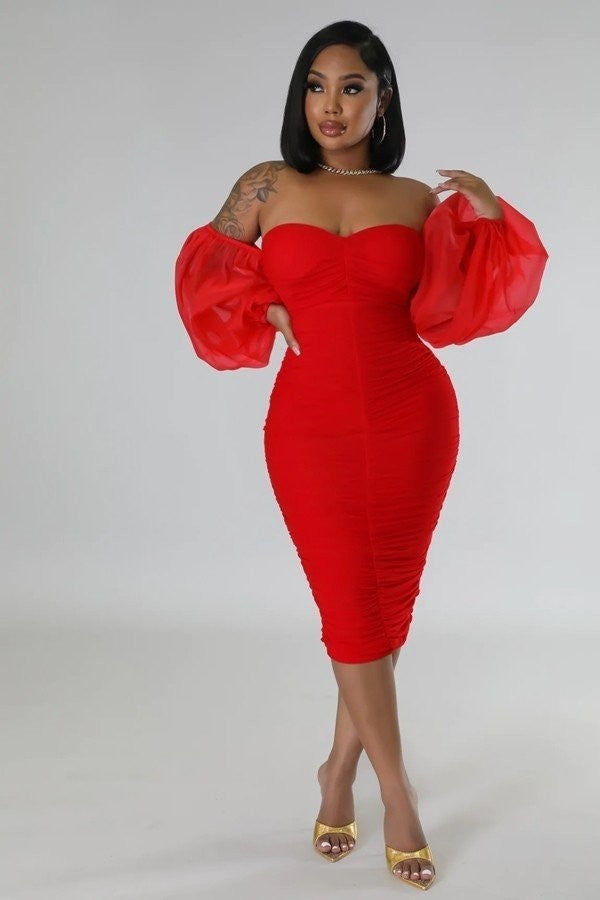 Undeniably Babe Dress ( Red)
