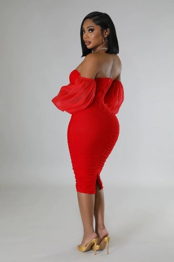 Undeniably Babe Dress ( Red)