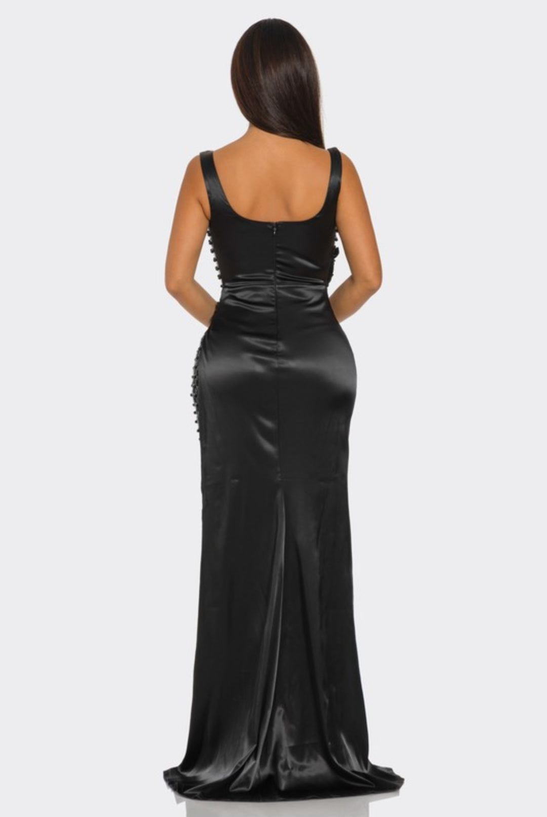 Samantha Rhinestone Glam Dress ( Black)