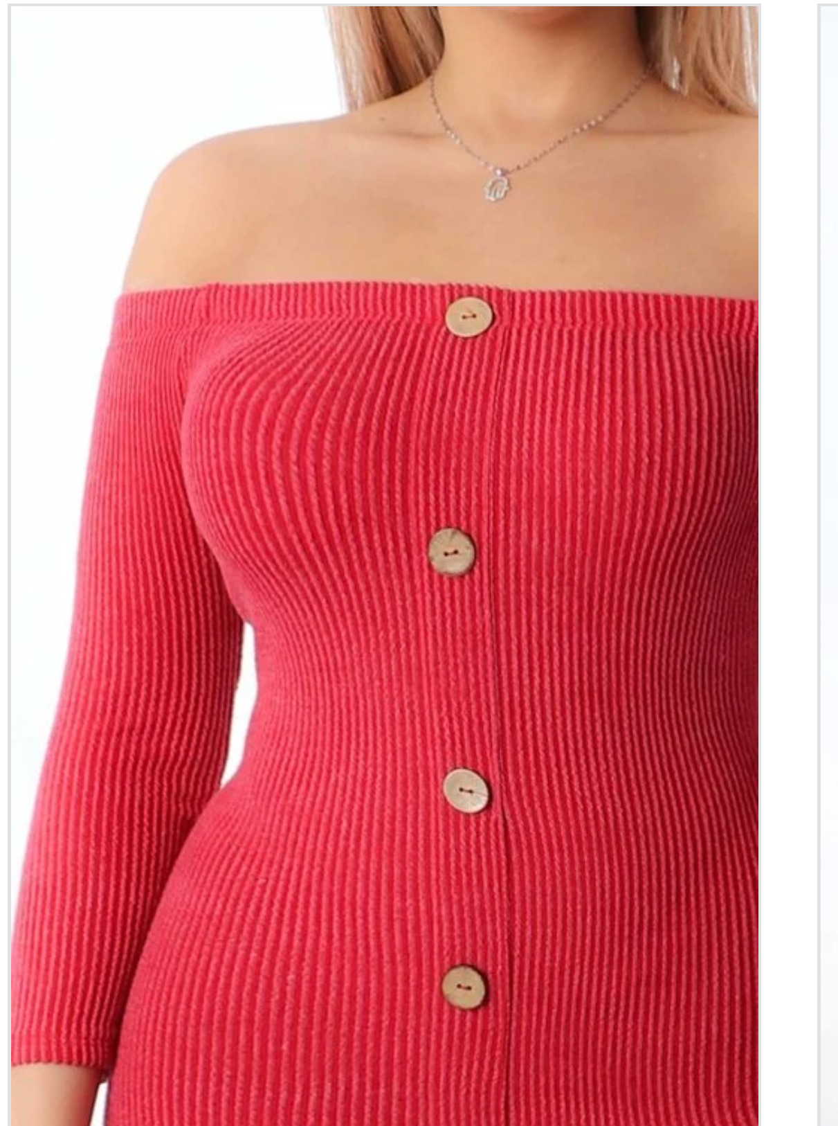 Off Shoulder 3/4 Washed Look Sleeve Bodycon