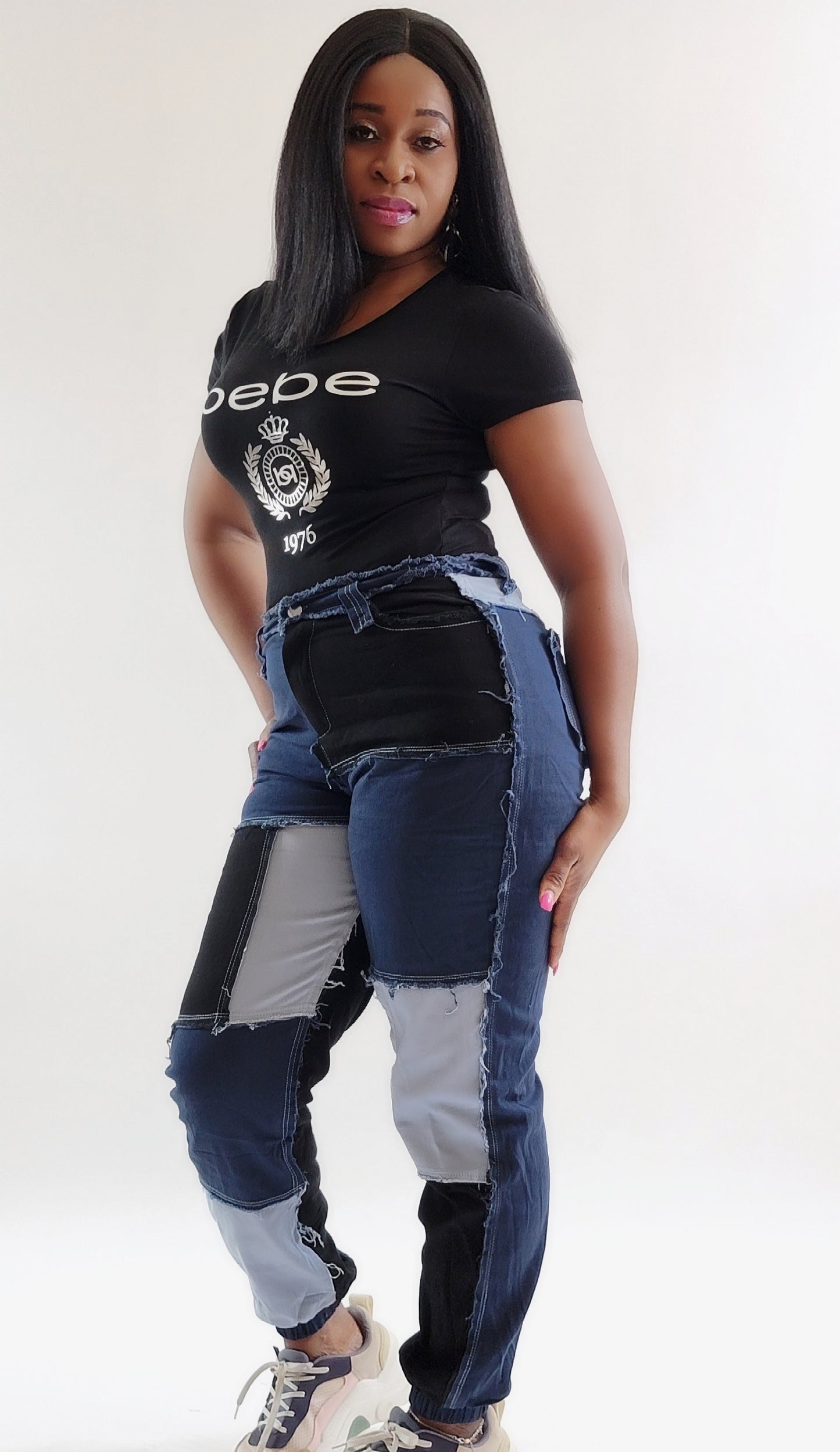 Francie Patched Jogger(Blue)