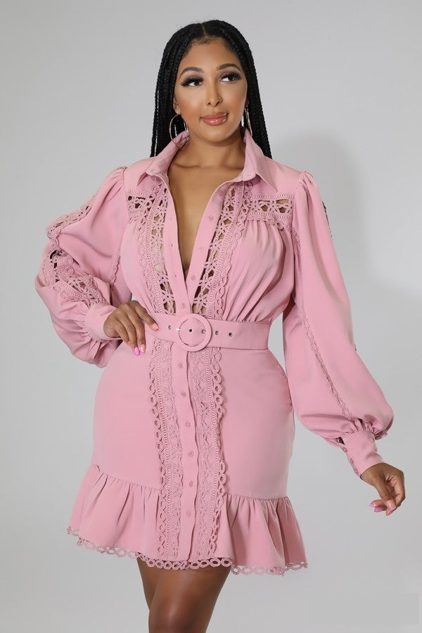 Miss Classy Dress (Blush)