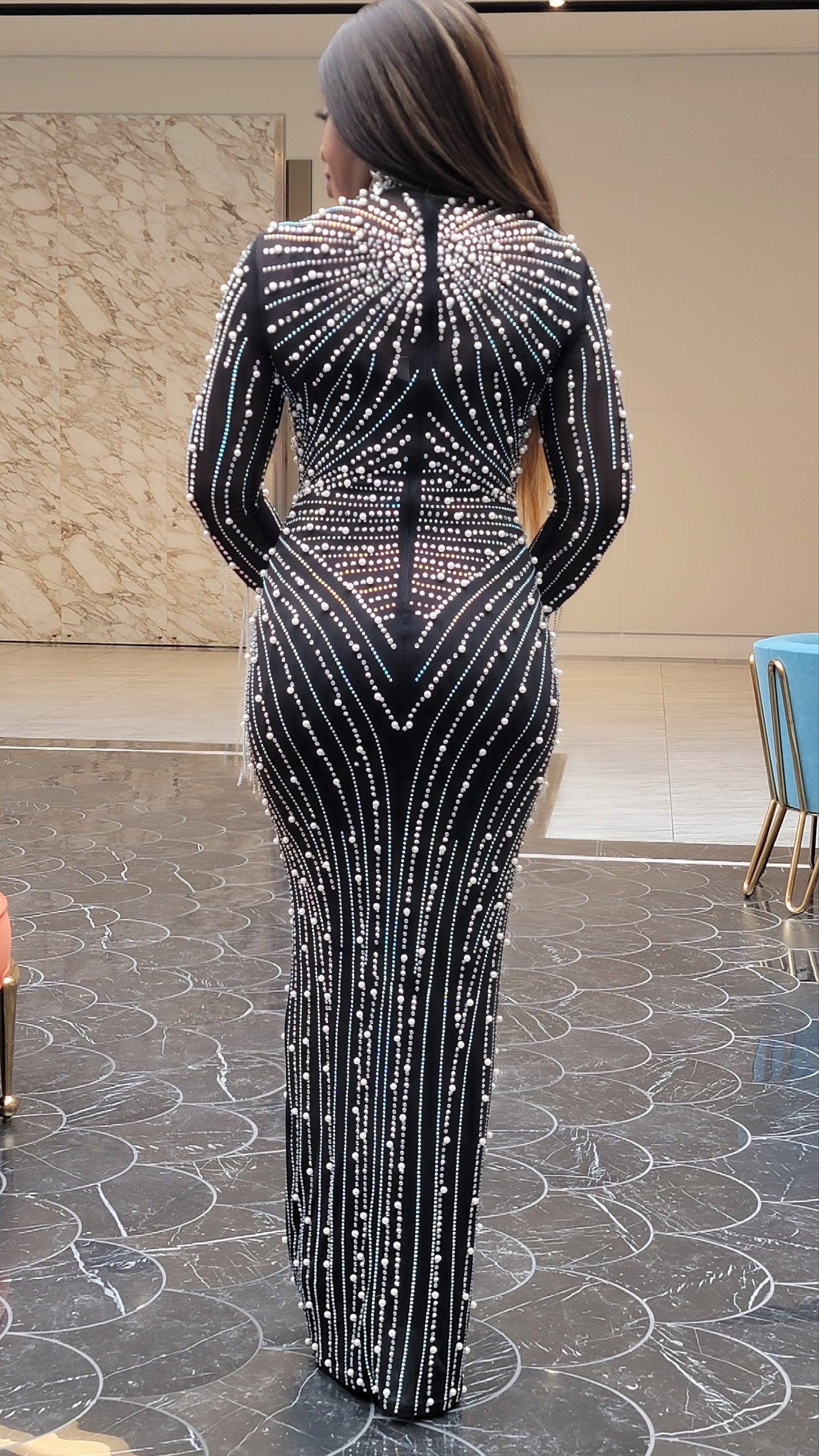 Celebrity Style Diamond Fringe Dress