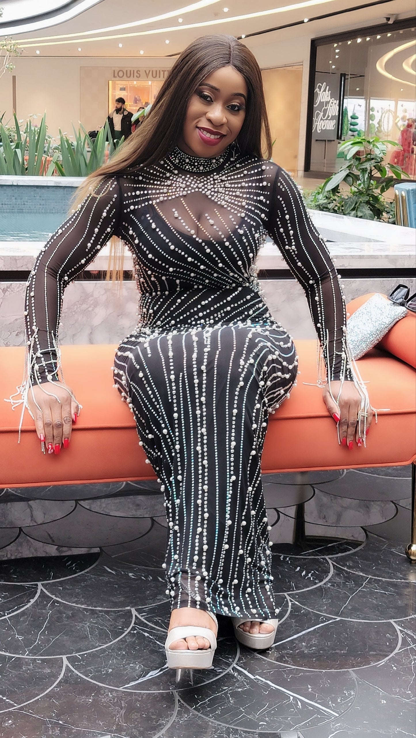 Celebrity Style Diamond Fringe Dress