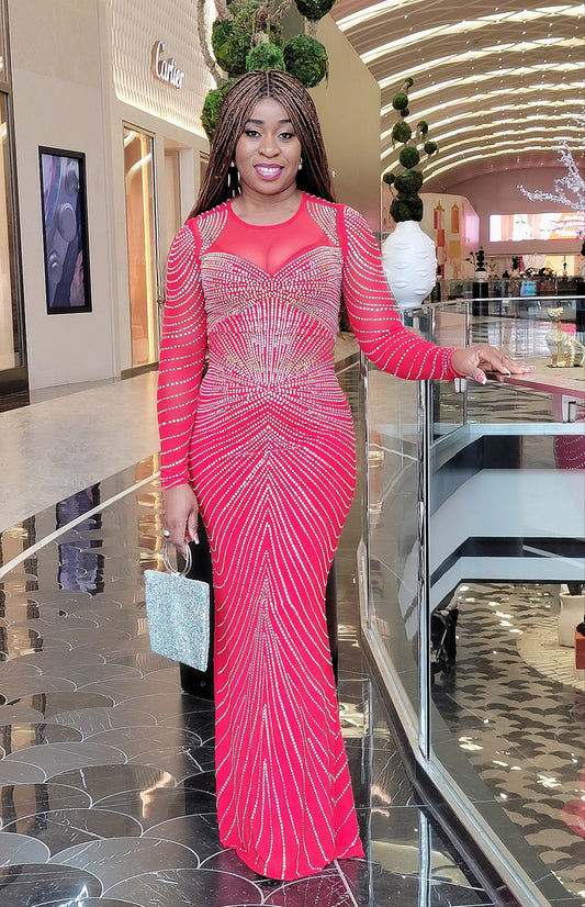 Fancy Queen Rhinestone Embellished Dress