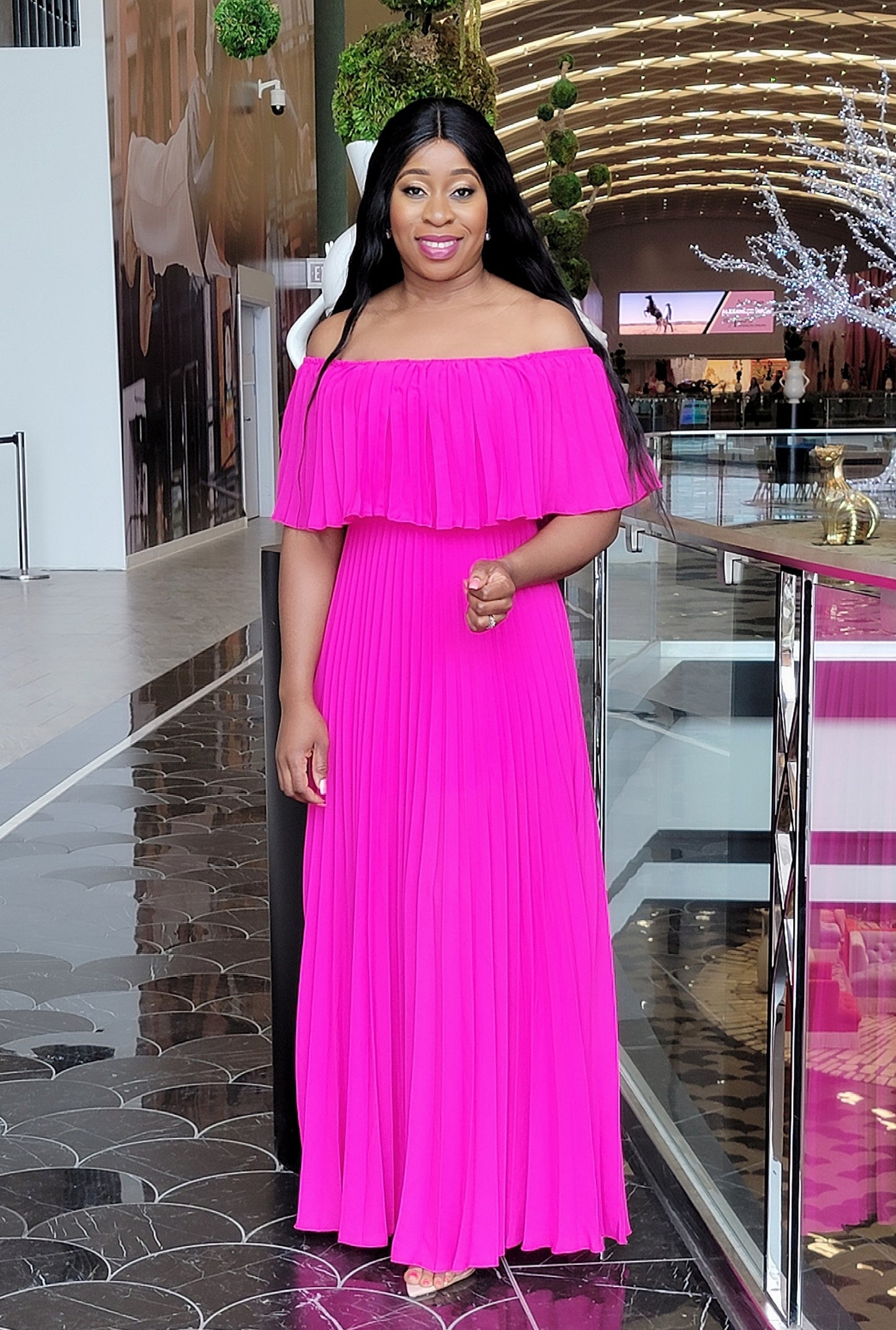 First-Class Pleated Dress
