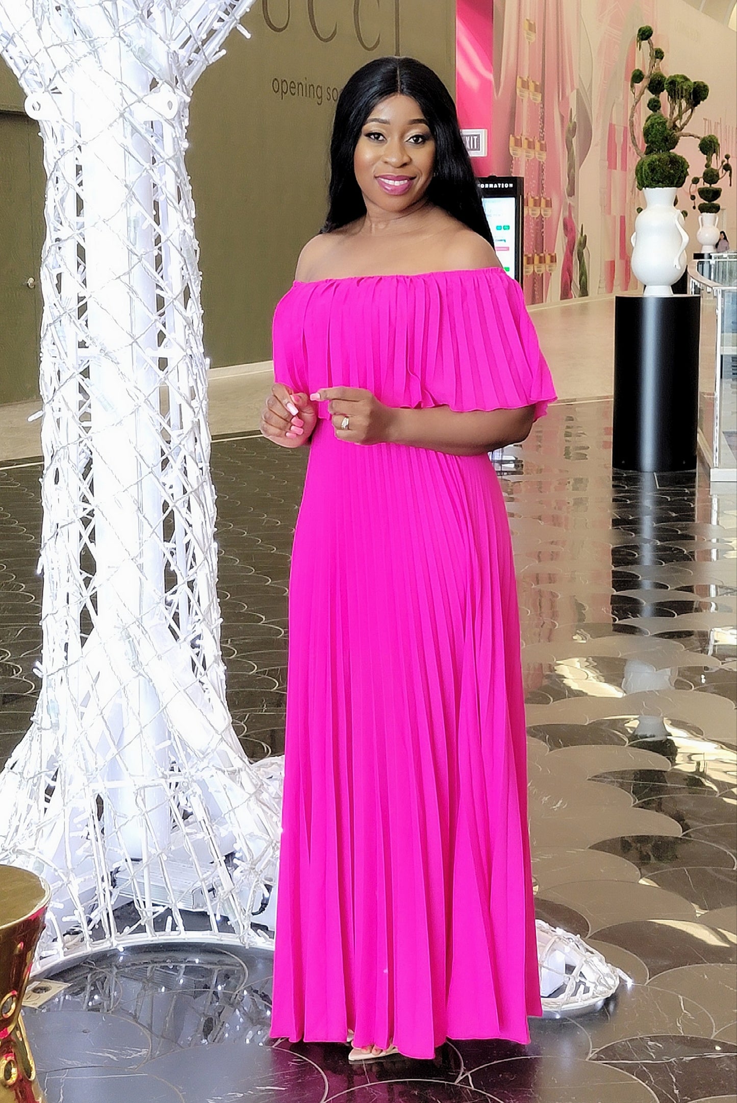 First-Class Pleated Dress