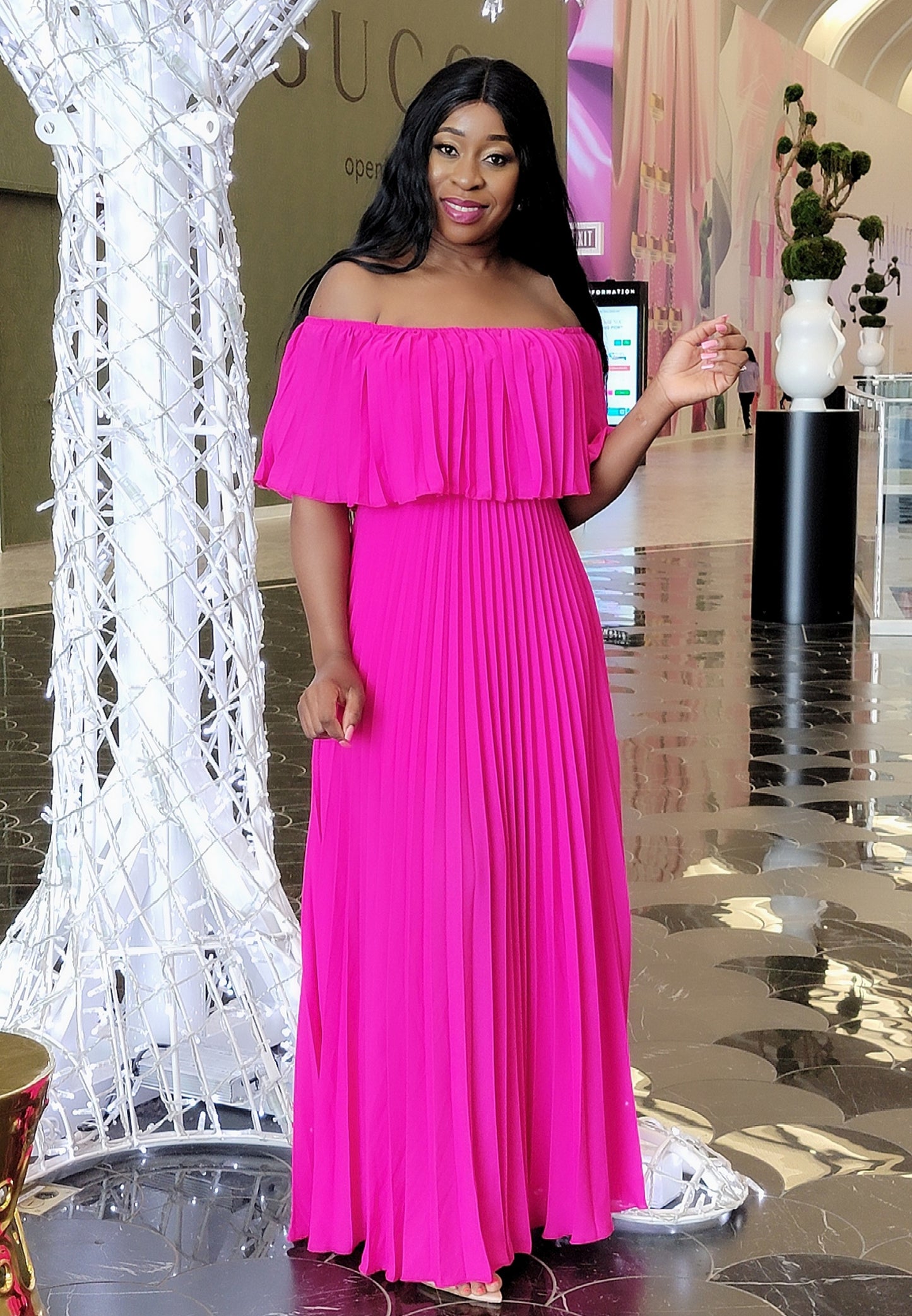First-Class Pleated Dress