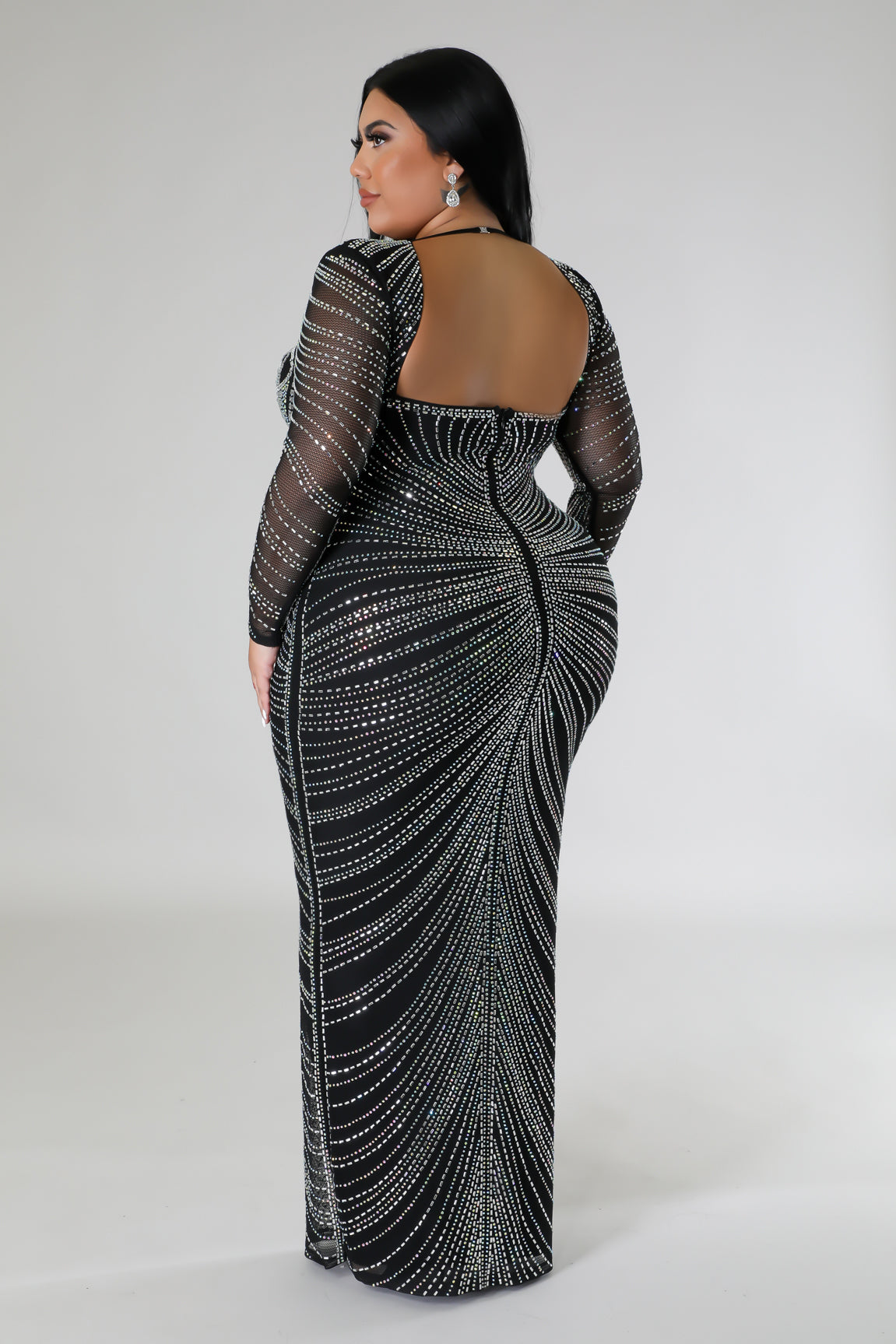 Classy Style Rhinestone Dress (Plus)