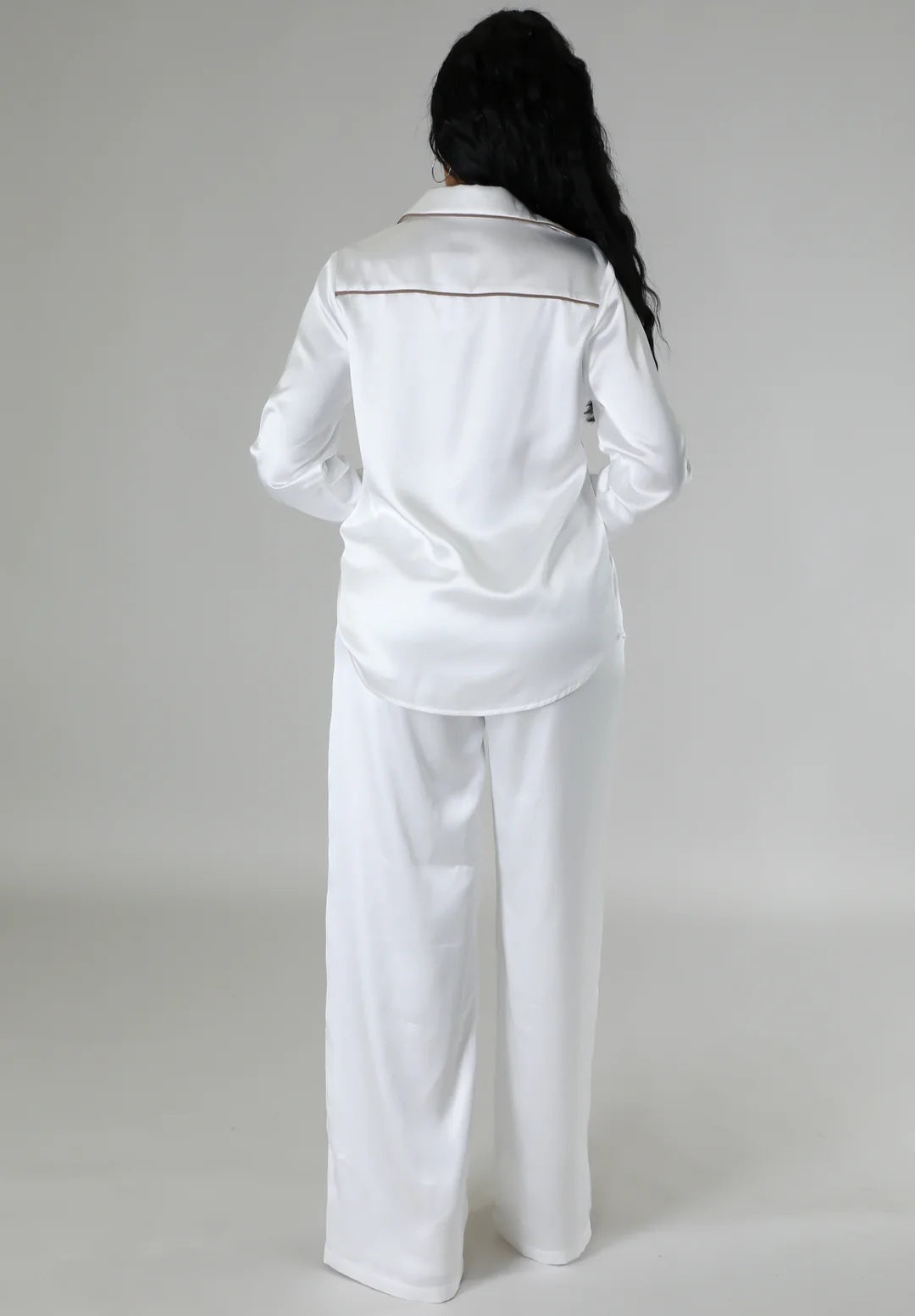 Glam Babe Pant Set (White)
