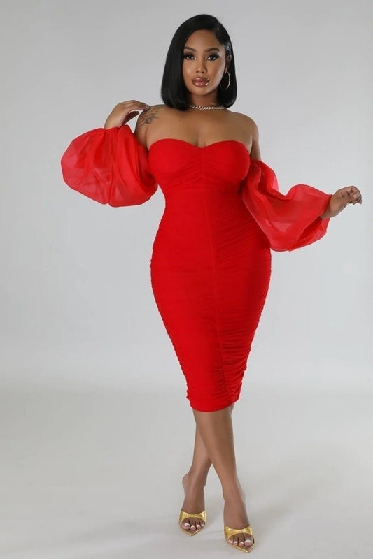 Undeniably Babe Dress ( Red)
