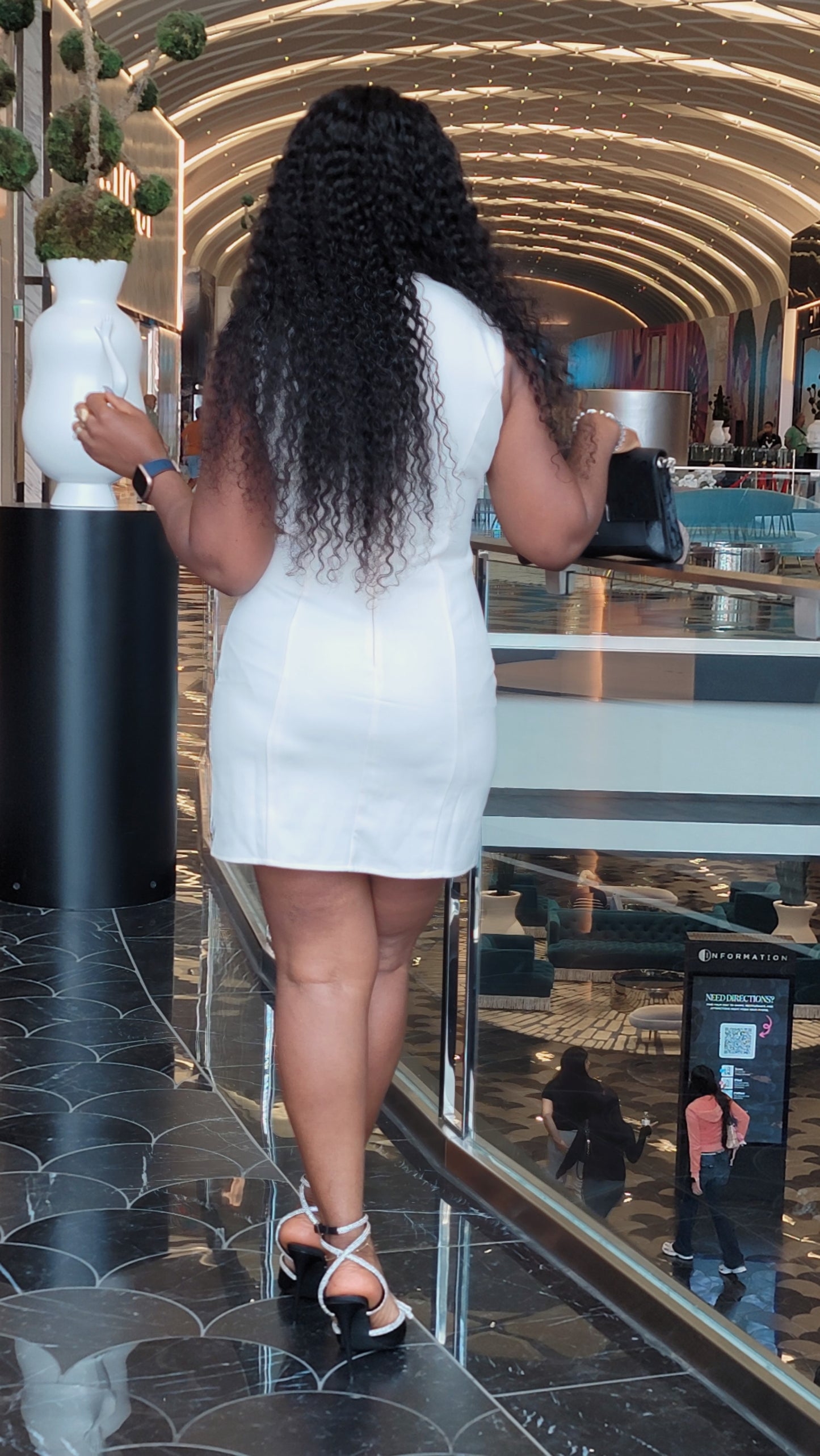 Elegant White Rhinestone Dress