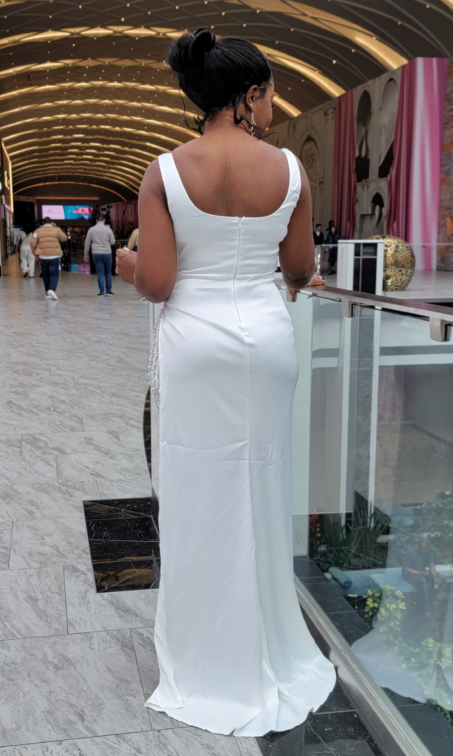 Samantha Rhinestone Glam Dress (White)