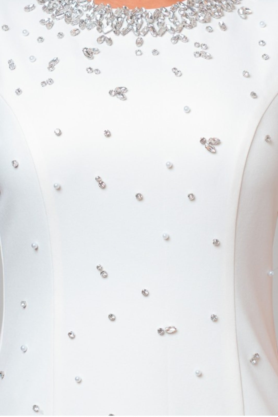 Elegant White Rhinestone Dress
