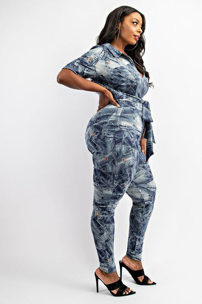 Denim Plus Size Jumpsuit