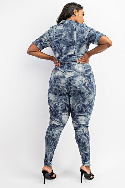 Denim Plus Size Jumpsuit