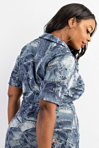 Denim Plus Size Jumpsuit