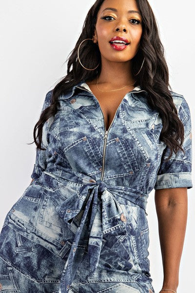 Denim Plus Size Jumpsuit