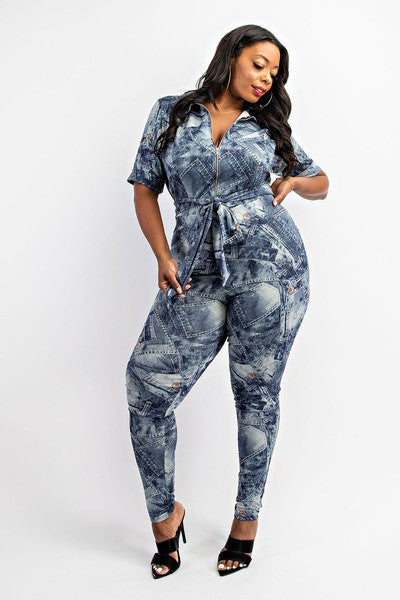 Denim Plus Size Jumpsuit