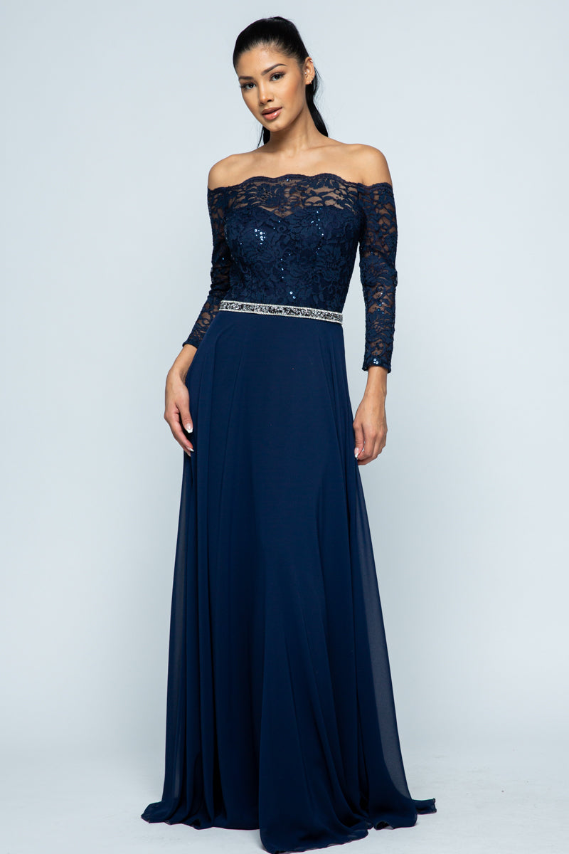 Off Shoulder Evening Dress