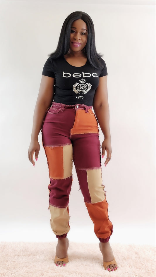 Francie Patched Joggers( Rust)