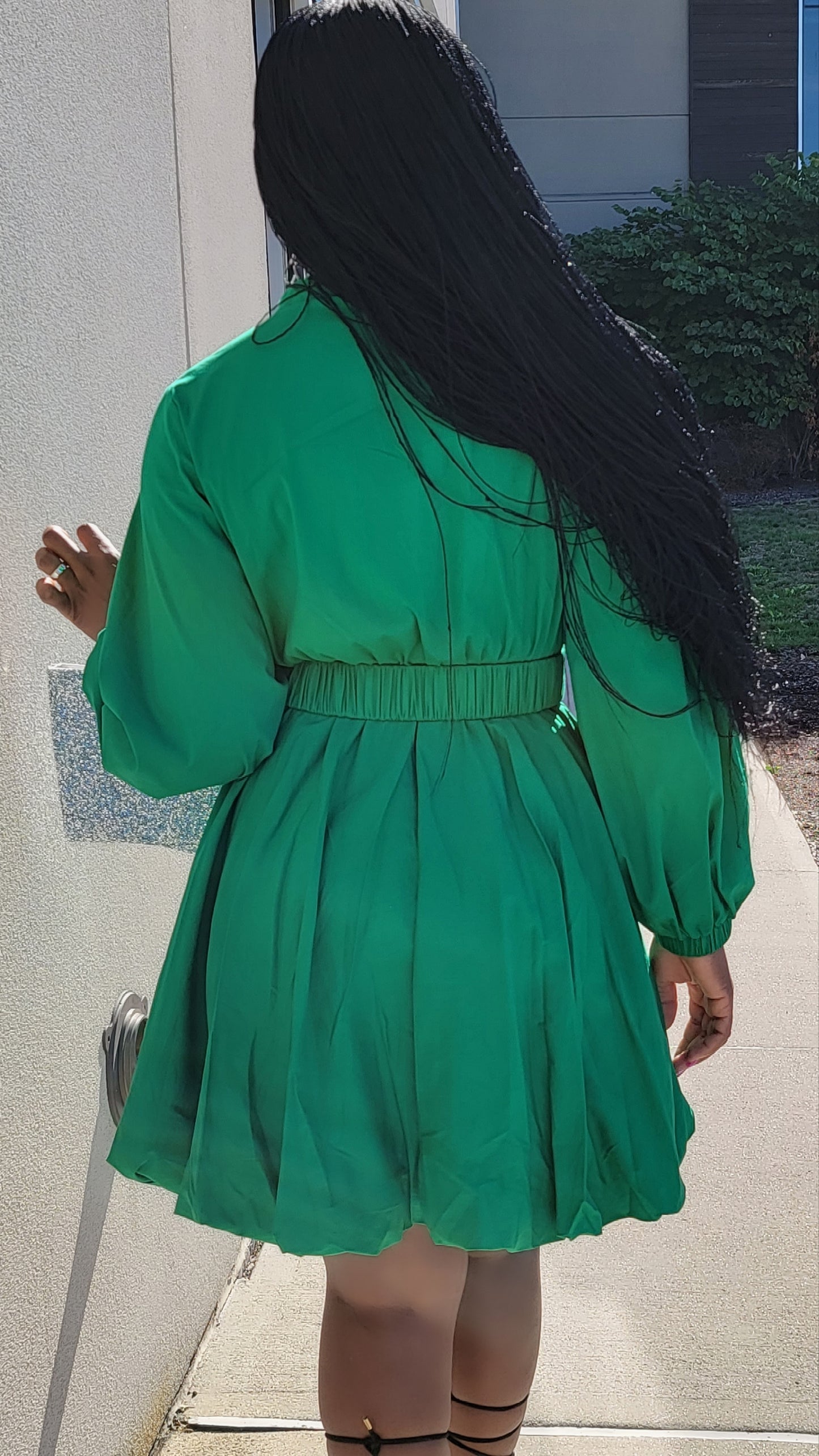Crystal Bubble Mini Dress( Green)
