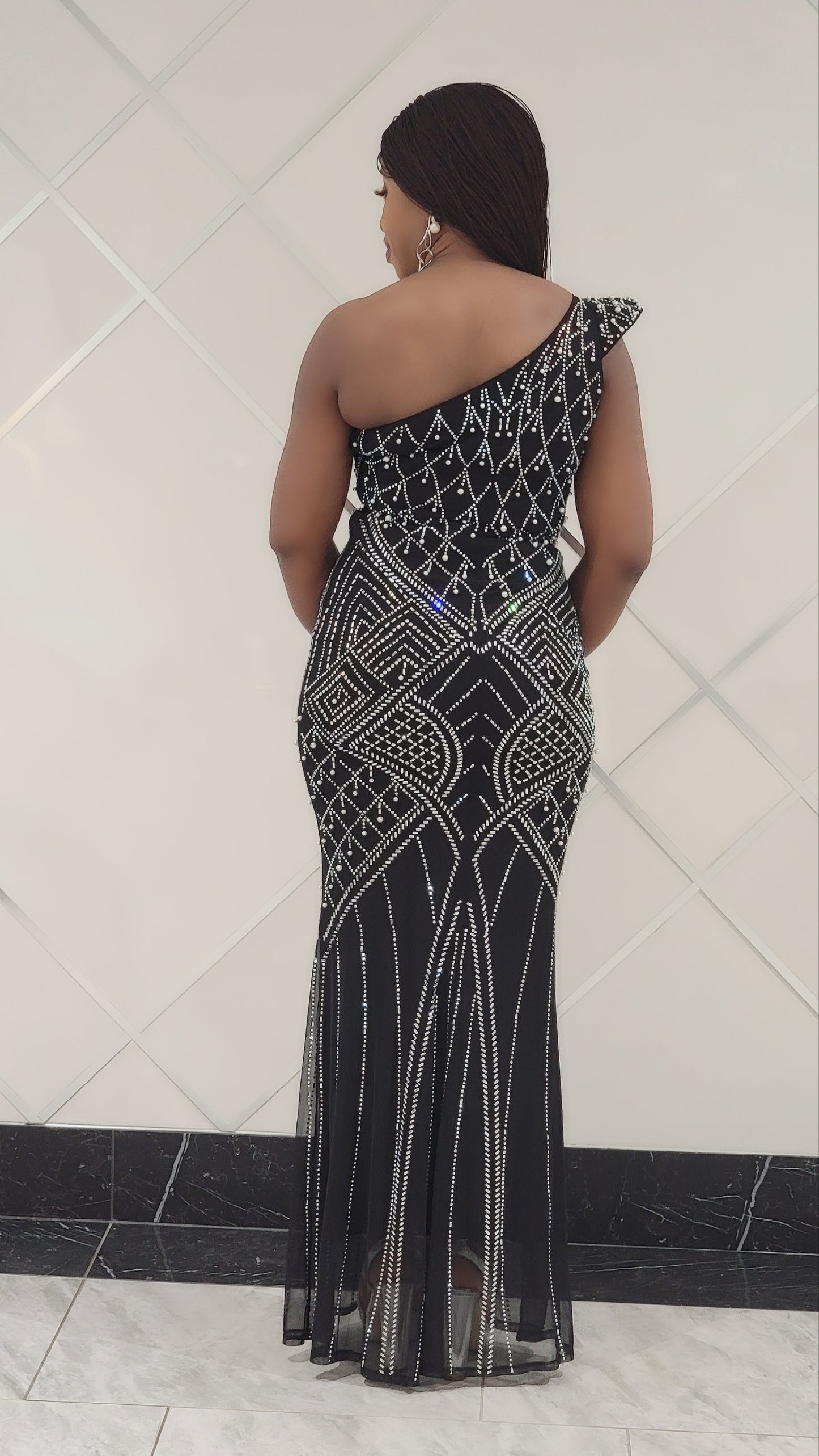 Sweetest Lady Rhinestones Dress (Black)