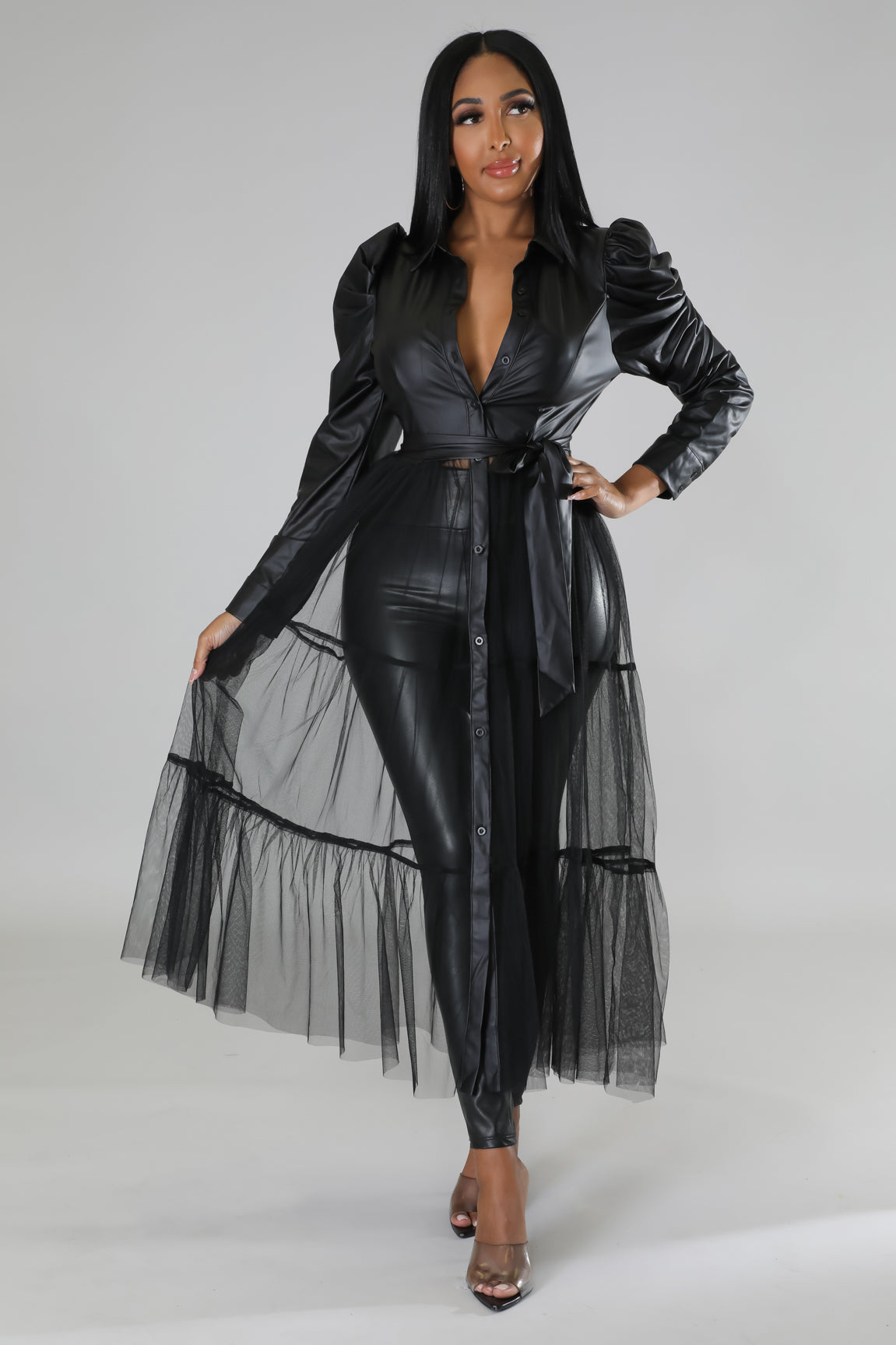 Valerie Faux Leather Dress