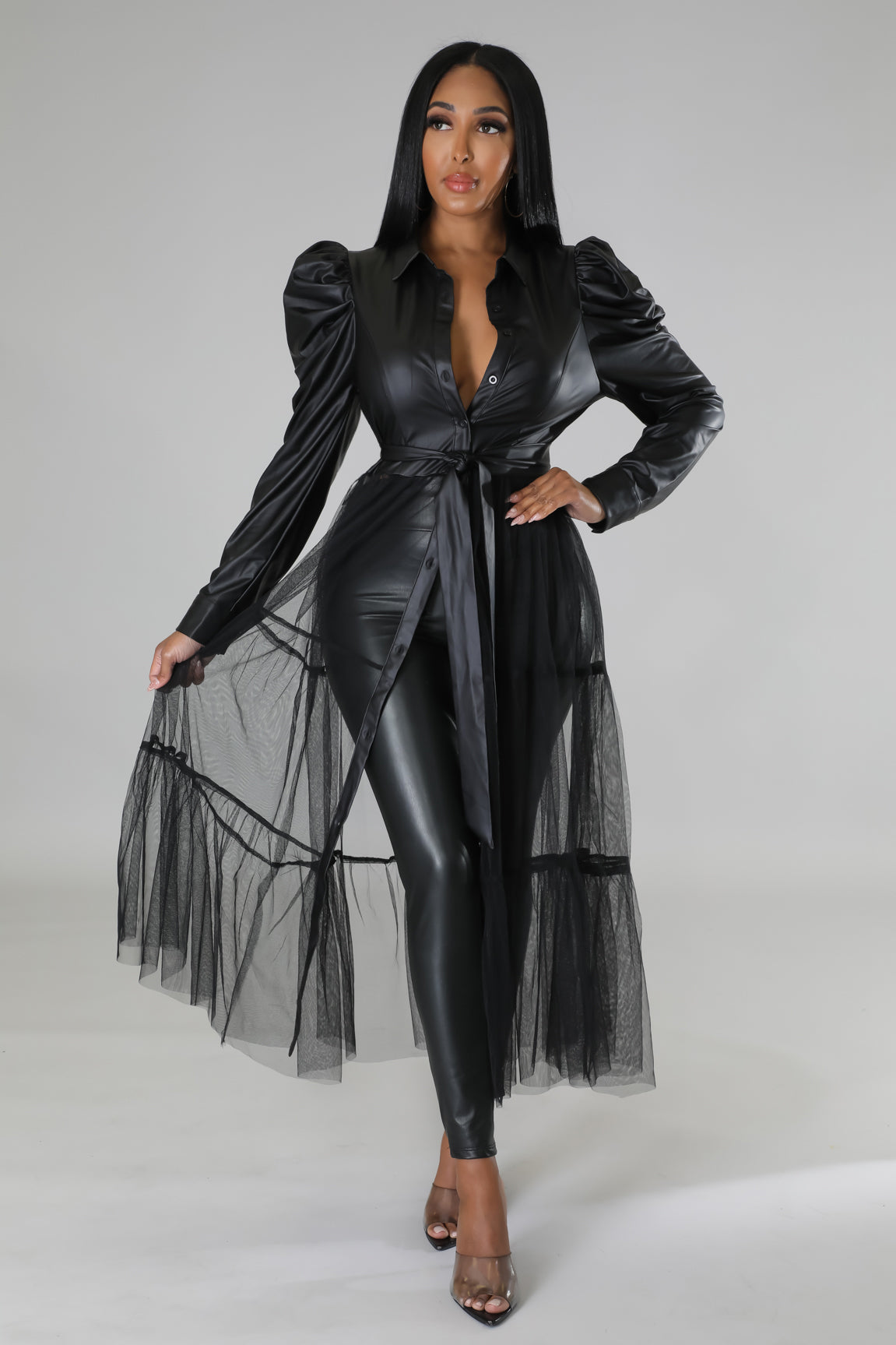 Valerie Faux Leather Dress