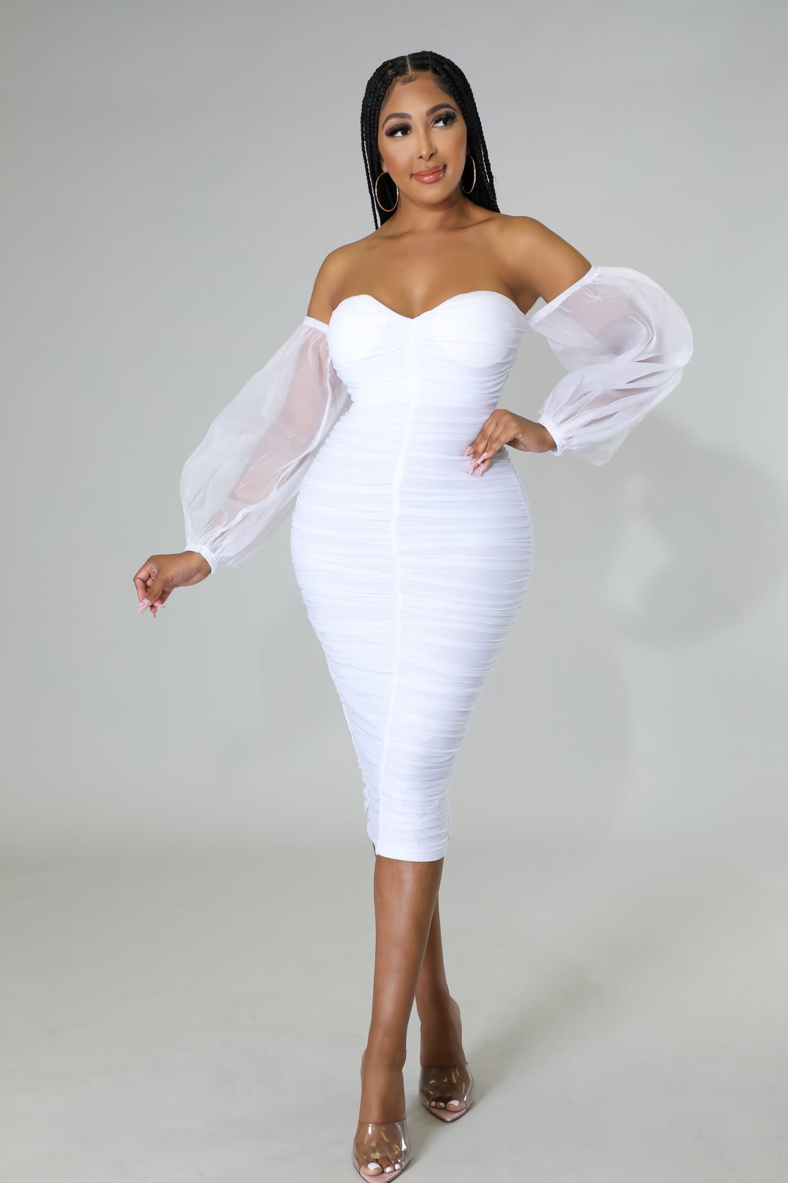 Undeniably Babe Dress( White)