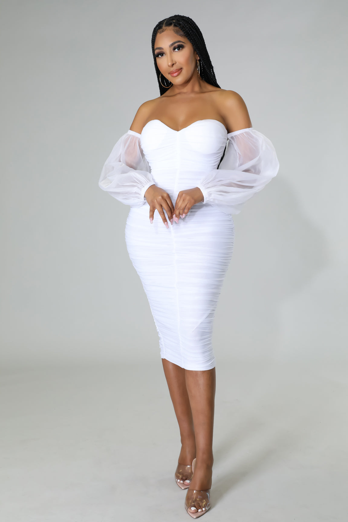 Undeniably Babe Dress( White)