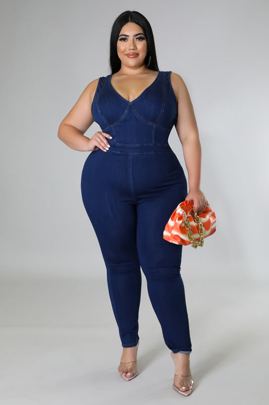 Mimi Denim Stretch Jumpsuit