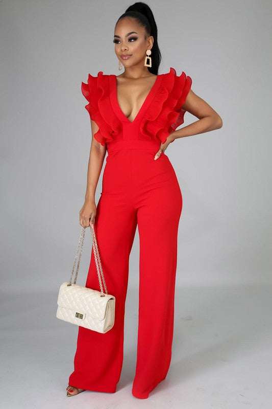 Classy V-neck Jumpsuit