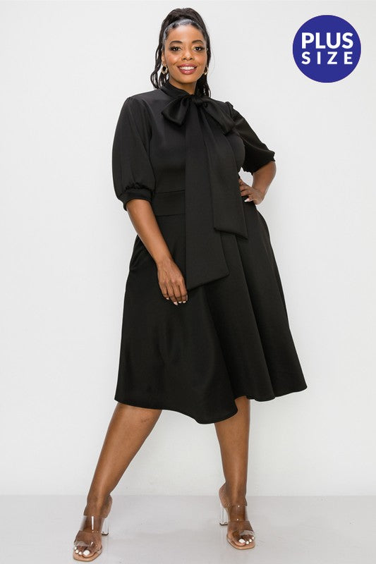 Evy Bow -Tie Plus Size Dress