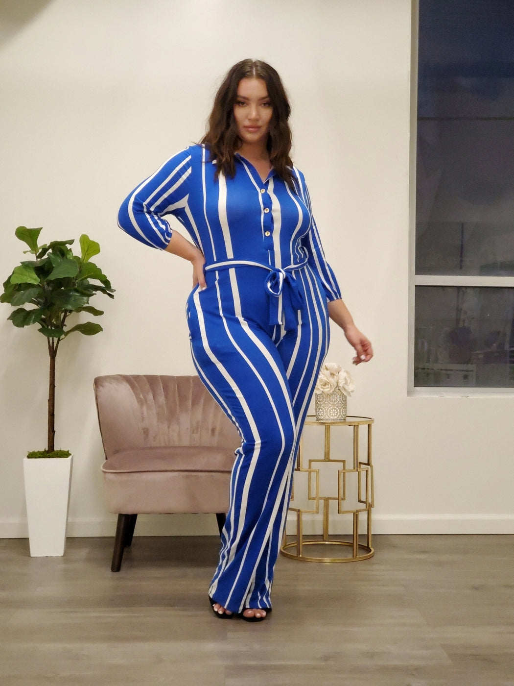 Bianca Classy Striped Jumpsuit