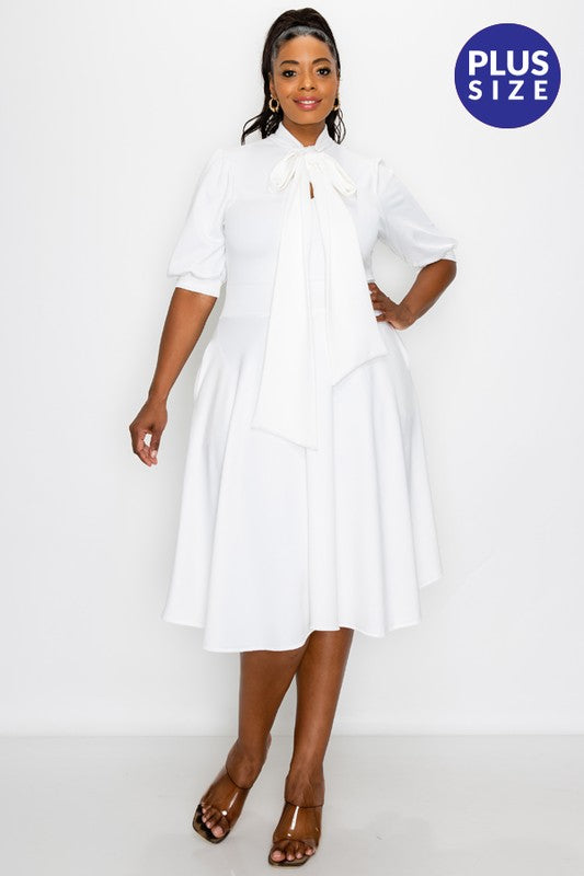 Evy Bow -Tie Plus Size Dress